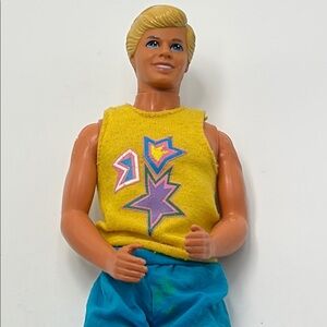 Barbie Ken Doll Vintage 1966 1968 Blue Eyes Blonde Molded Hair Outfit Shoes
